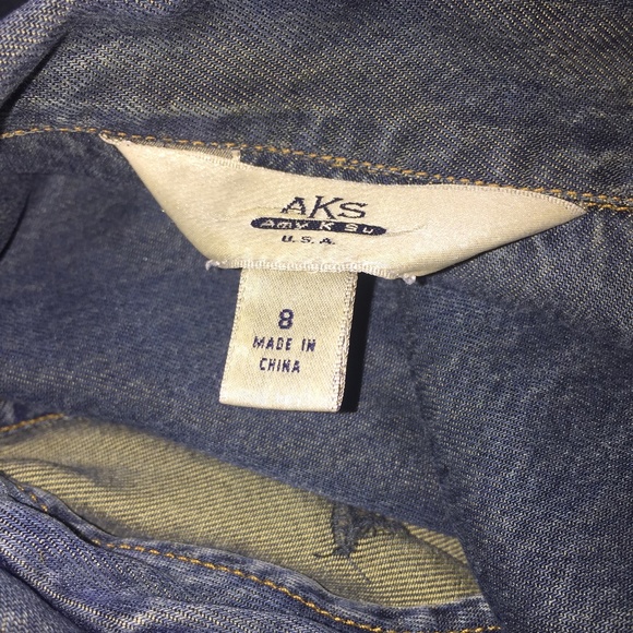 AKS Amy K Su Denim JEAN Blouse Top SZ 8 - Picture 5 of 5